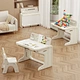 MIGO BEAR Toddler Multi-Activity Table Chair Set Plastic Baby Study Drawing Reading Desk Kids Building Block & Play Table